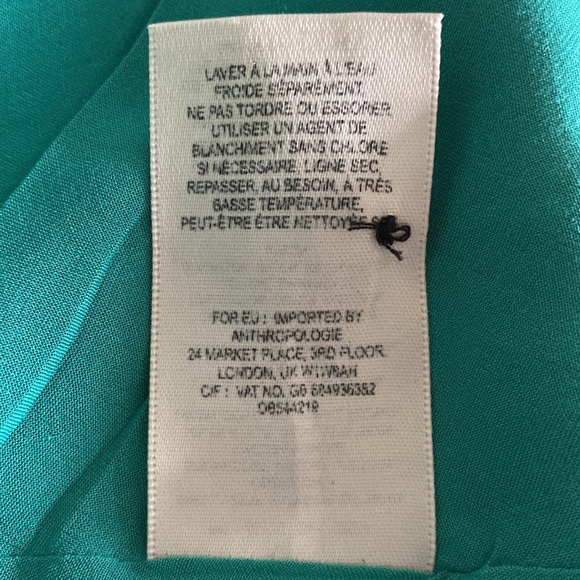 Anthropologie Maeve Silk blend Butterfly Swan Green print Lace top Swing Dress - Picture 15 of 16